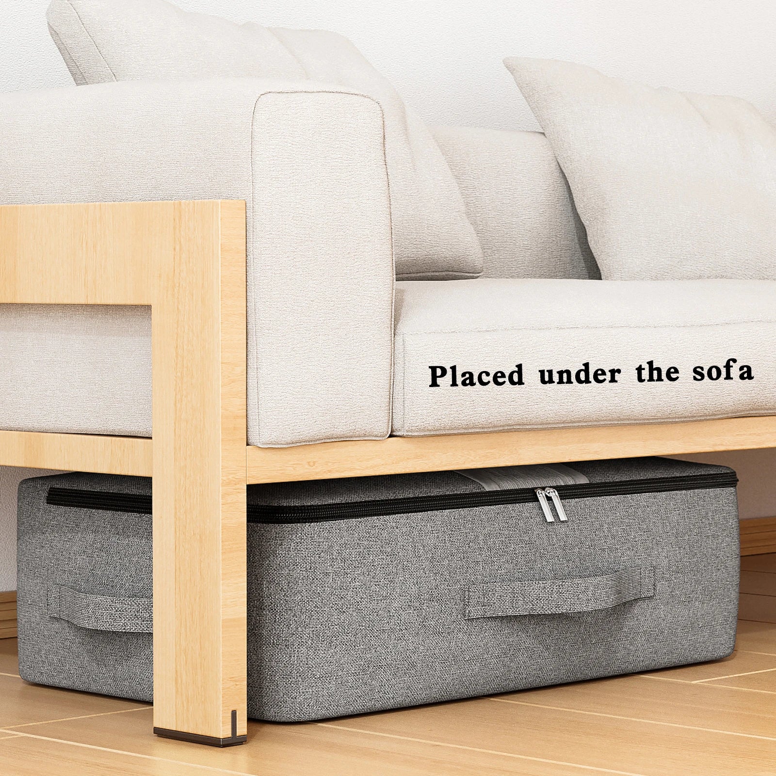 Under-Bed Storage Bag Transparent Window Metal Zipper