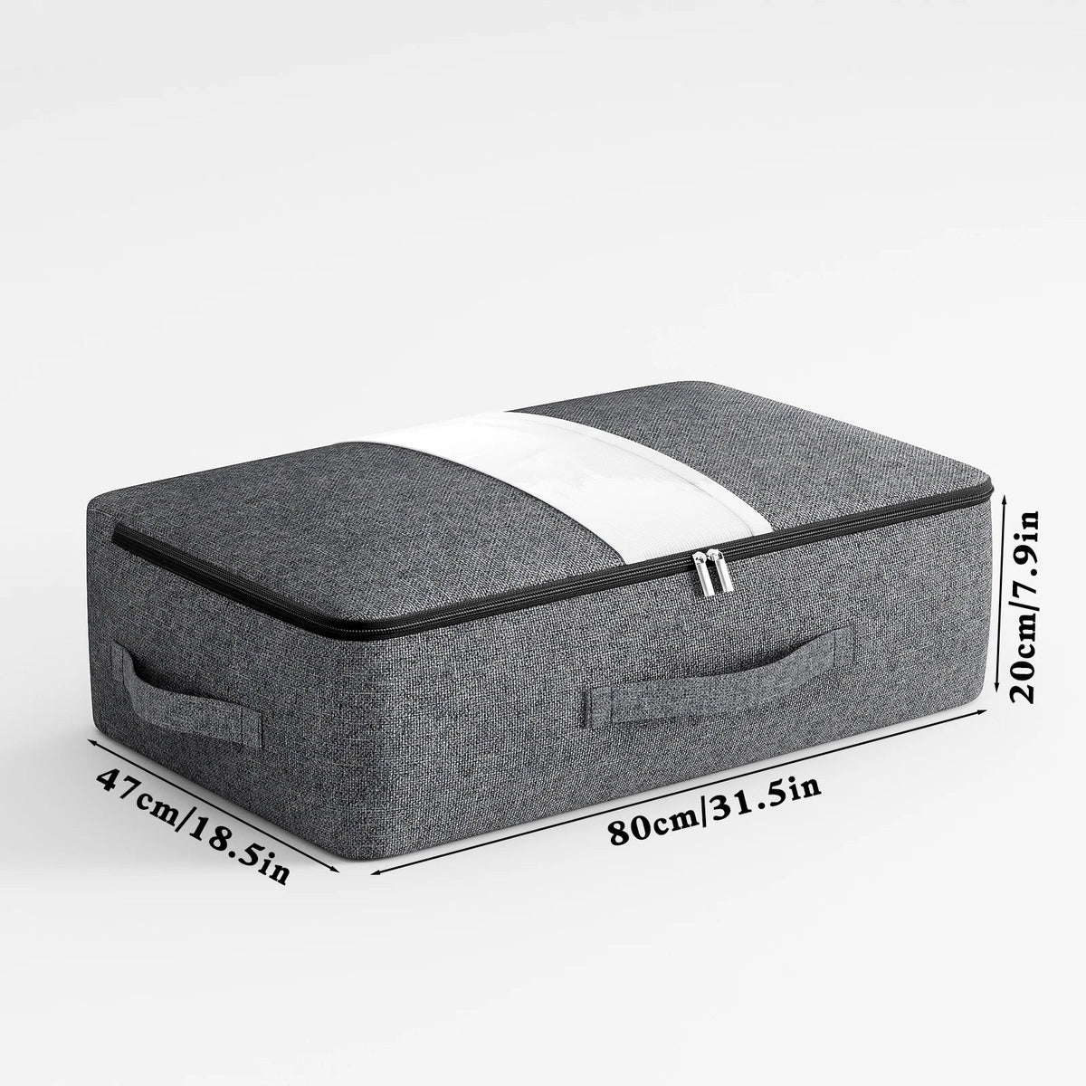 Under-Bed Storage Bag Transparent Window Metal Zipper