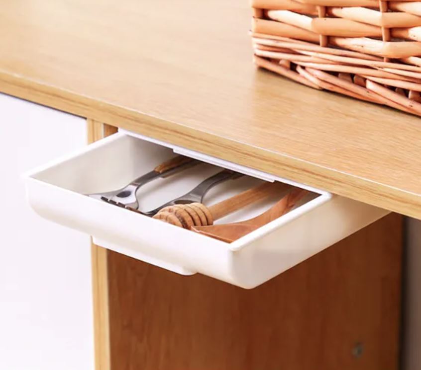 Under-Desk Drawer Hidden Self-Adhesive Set of 3