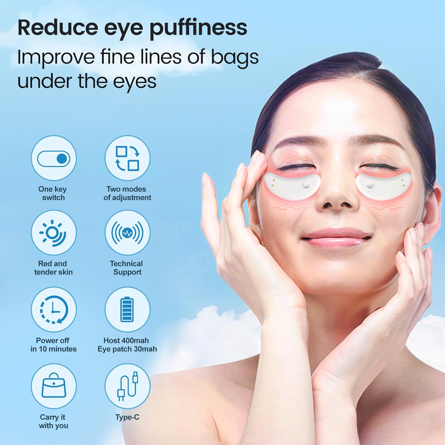 Under-Eye Massager Red Light & Microcurrent Multiple Modes