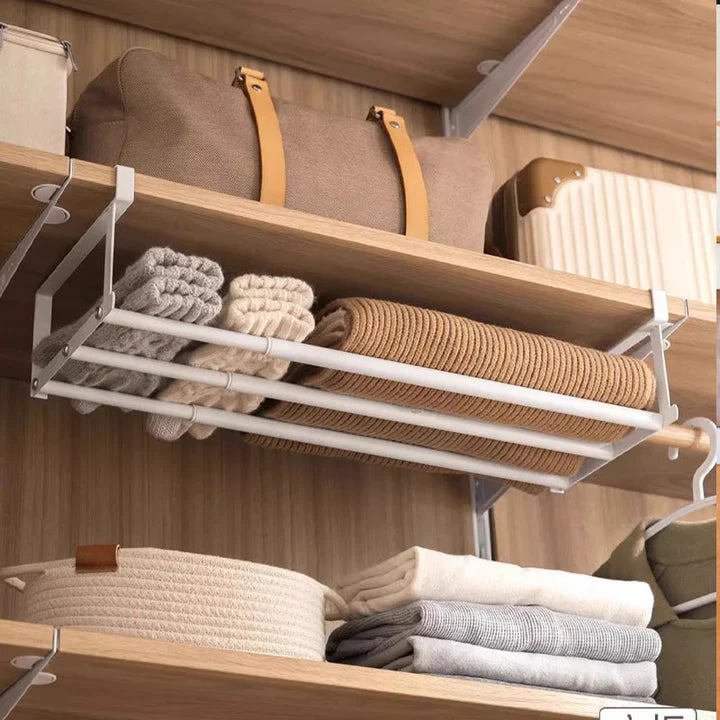 Under-Shelf Rack Tool-Free Installation Adjustable 30–50 Cm