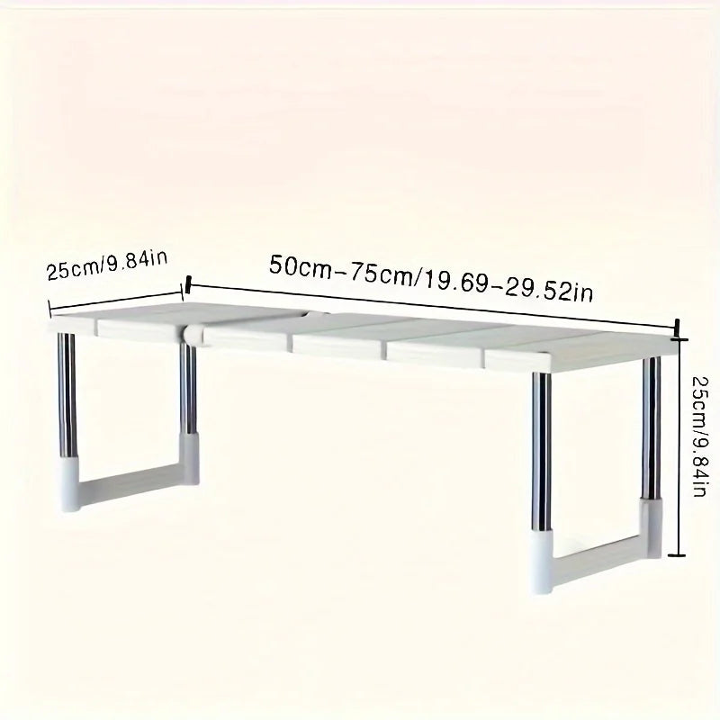 Under-Sink Shelf Adjustable Width & Stainless Steel Legs