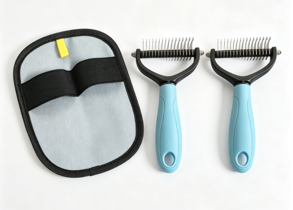 Undercoat Brush Double-Sided Fine & Coarse Pins Non-Slip Handle