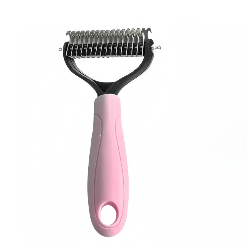 Undercoat Brush Double-Sided Fine & Coarse Pins Non-Slip Handle
