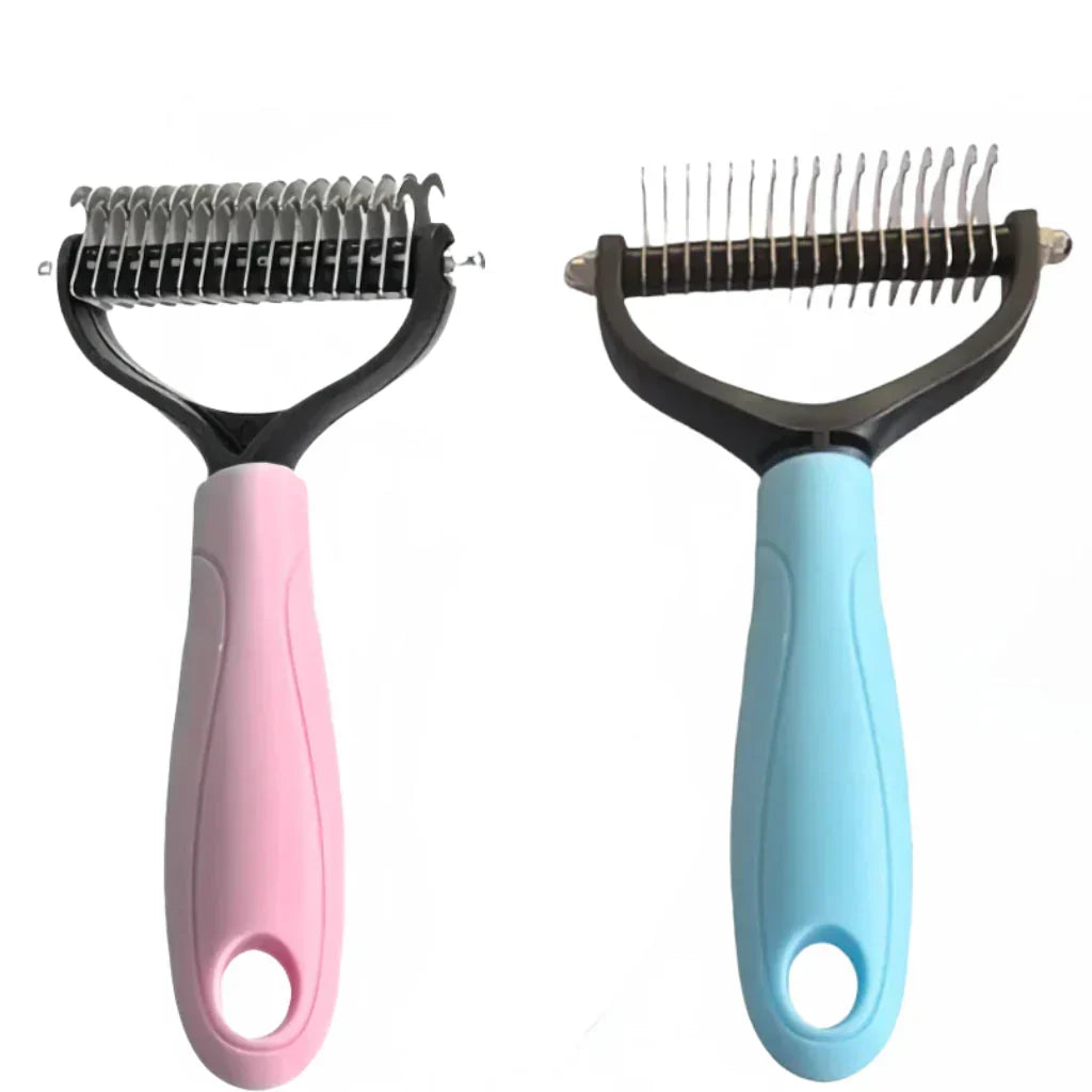 Undercoat Brush Double-Sided Fine & Coarse Pins Non-Slip Handle