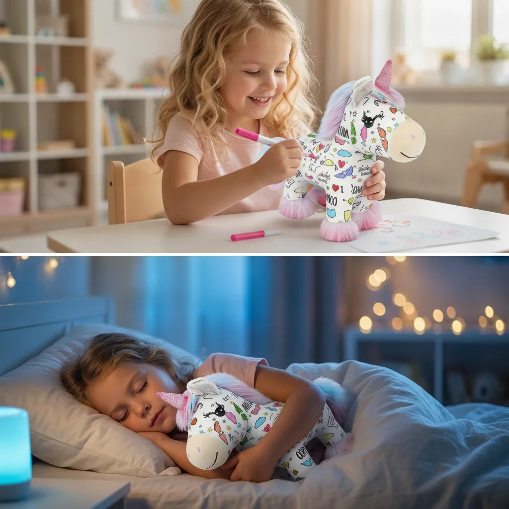 Unicorn Plush Paintable Washable 12 Non-Toxic Markers