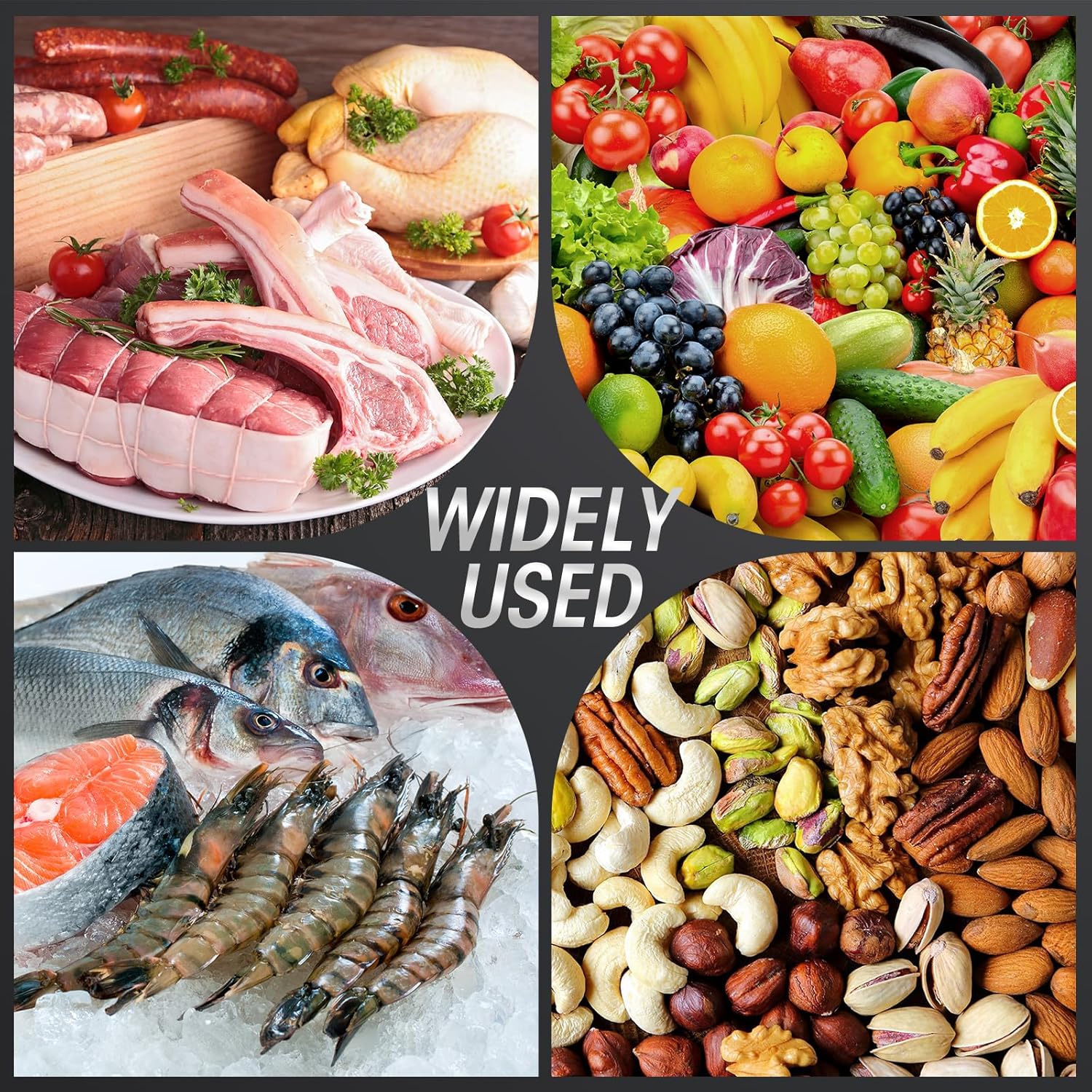 Vacuum Sealer Built-In Cutter LED Display Brushed Stainless Steel Panel