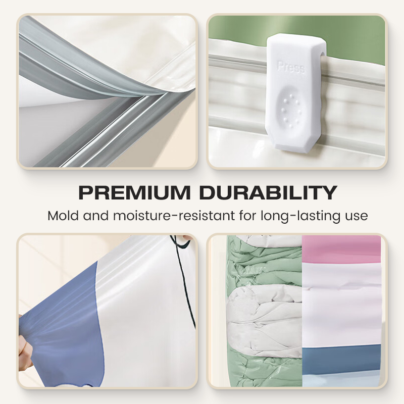 Vacuum Storage Bag No-Pump Compression Airtight & Moisture-Resistant