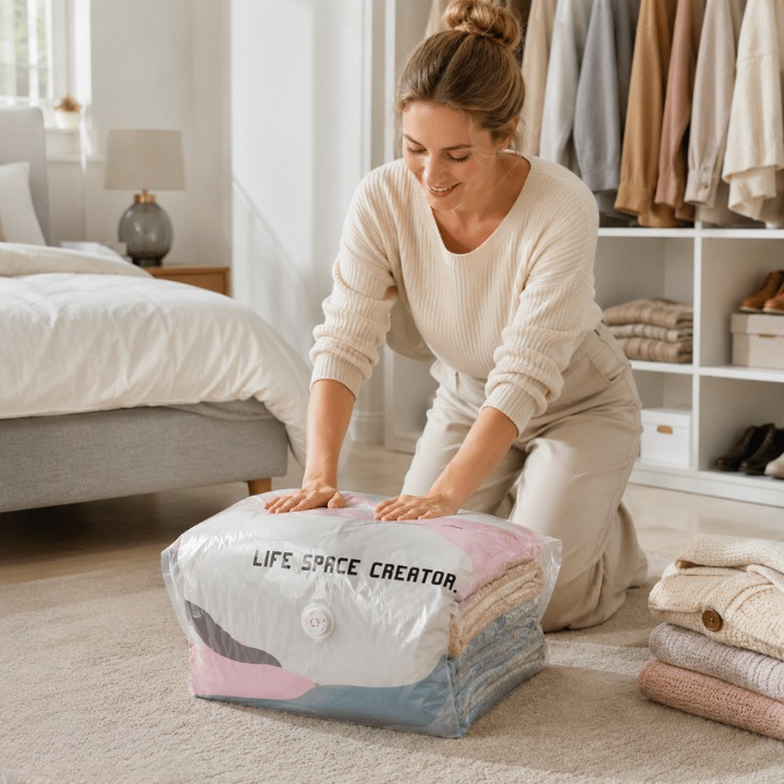 Vacuum Storage Bag No-Pump Compression Airtight & Moisture-Resistant