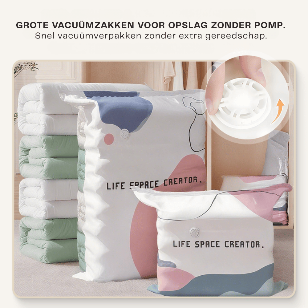 Vacuum Storage Bag No-Pump Compression Airtight & Moisture-Resistant
