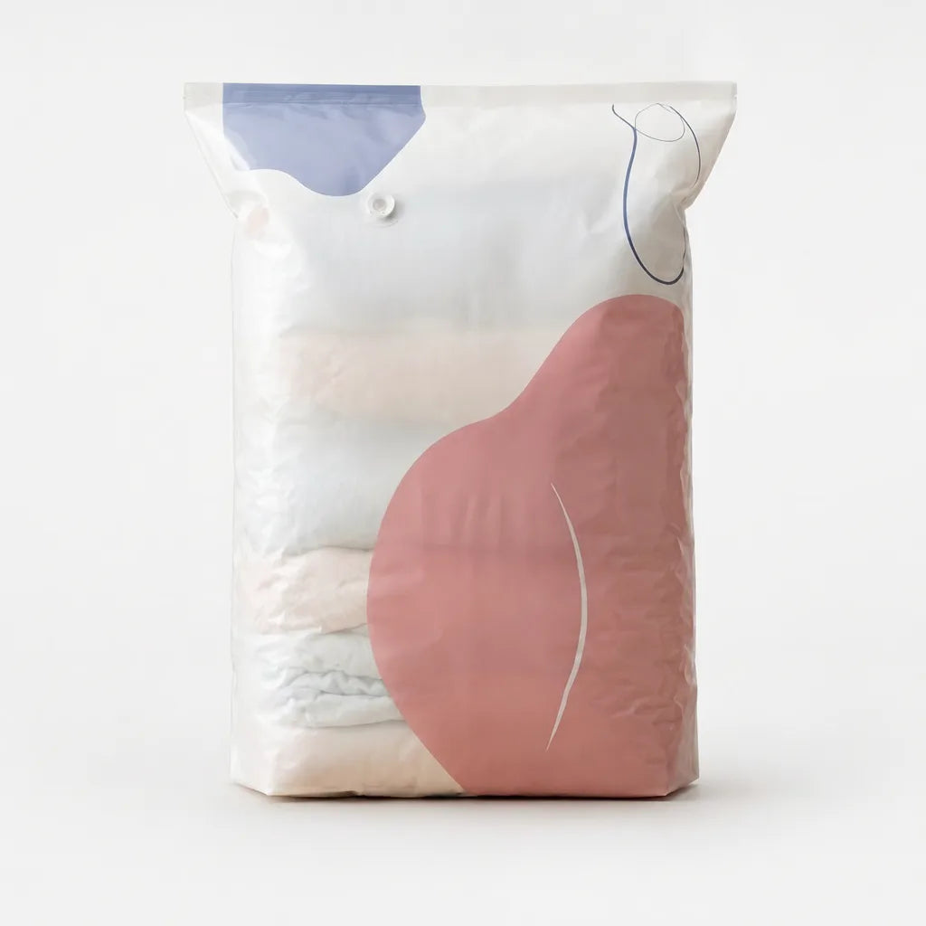 Vacuum Storage Bags Pump-Free One-Way Valve Space-Saving 3D Cube