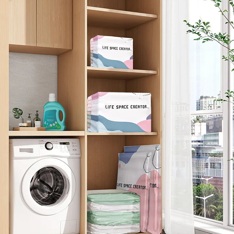 Vacuum Storage Bags Pump-Free Valve Up To 80% Space-Saving