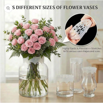 Vase Flower Grid Flexible Silicone Reusable Dishwasher Safe