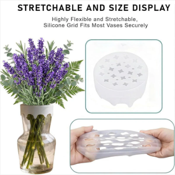 Vase Flower Grid Flexible Silicone Reusable Dishwasher Safe