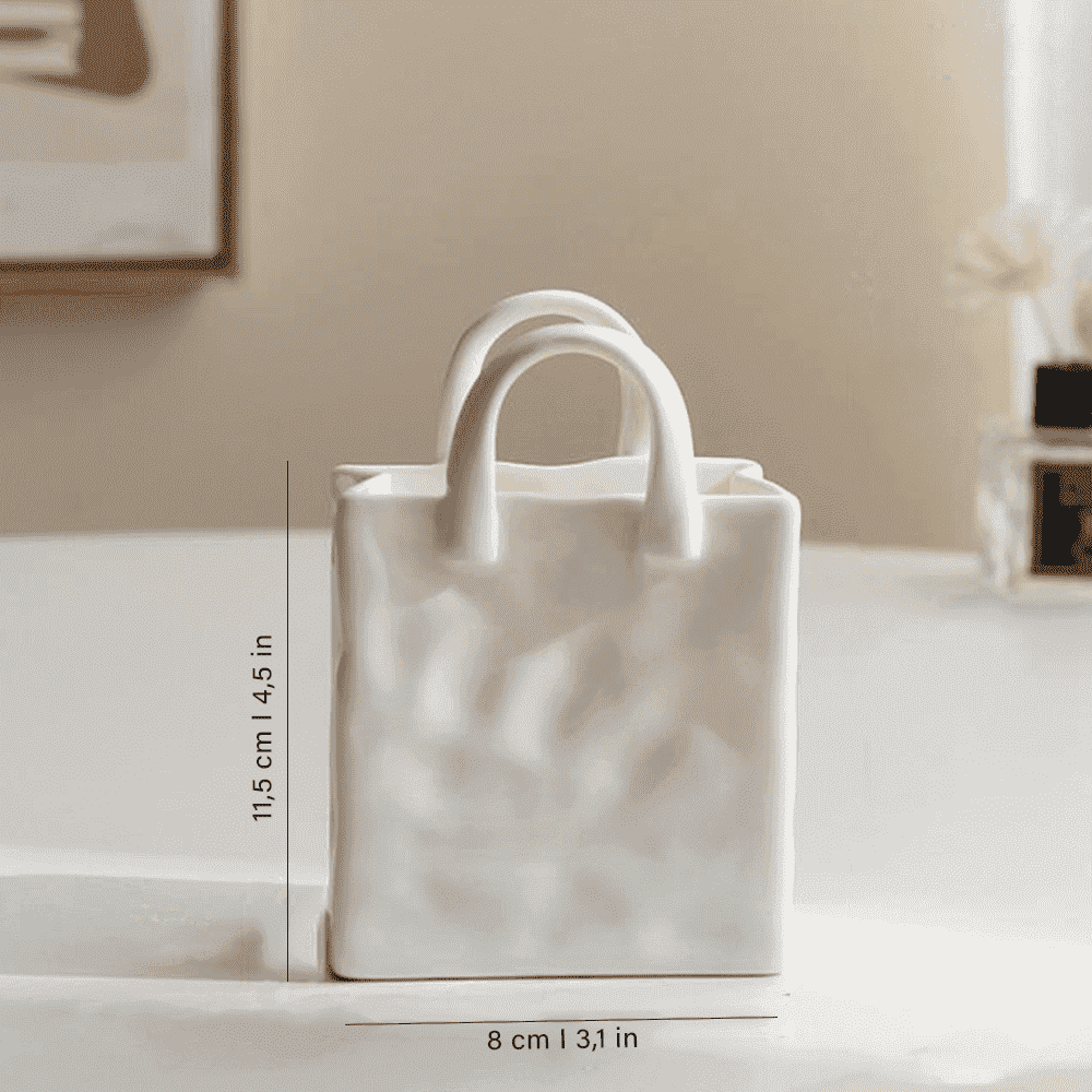 Vase Handbag-Shaped Porcelain Compact