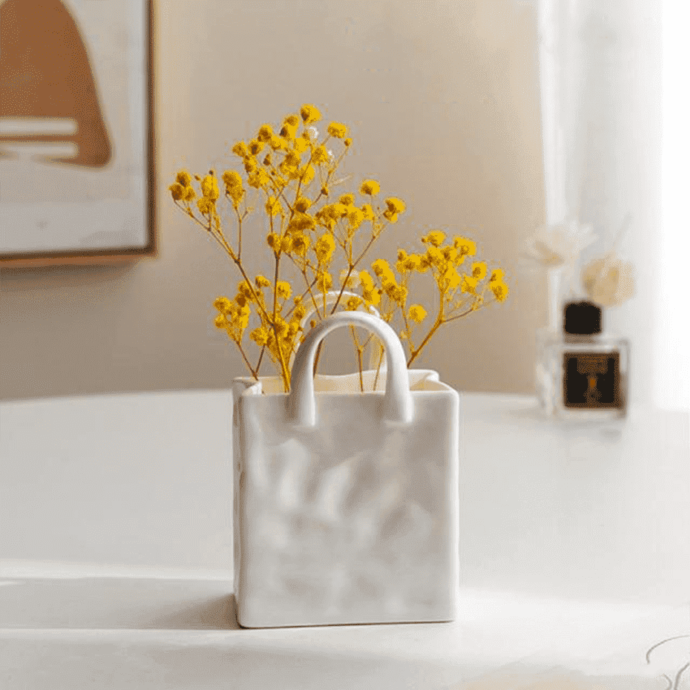 Vase Handbag-Shaped Porcelain Compact