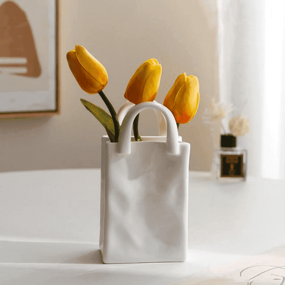 Vase Handbag-Shaped Porcelain Compact