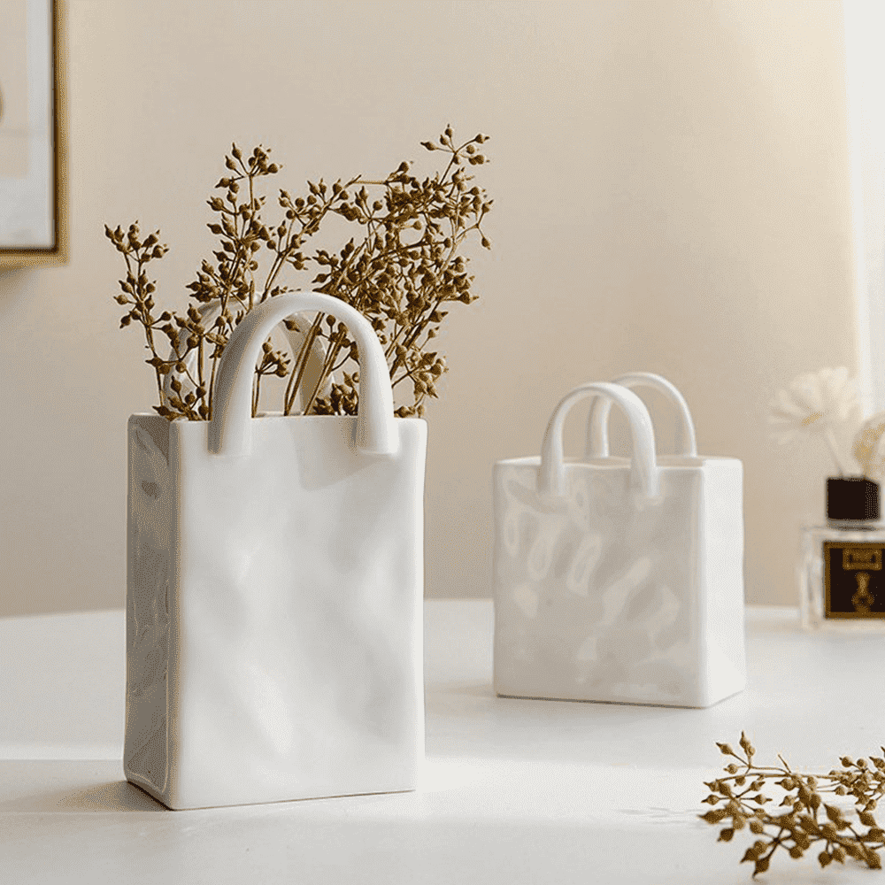 Vase Handbag-Shaped Porcelain Compact