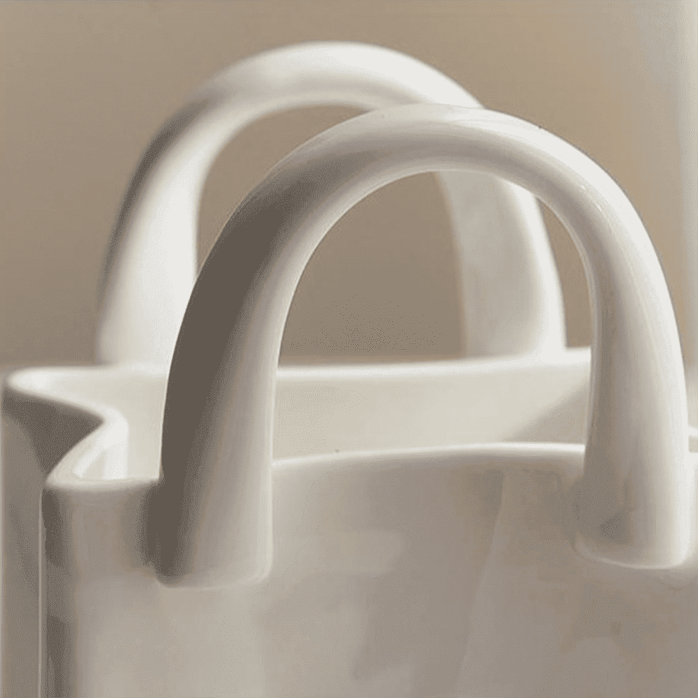 Vase Handbag-Shaped Porcelain Compact