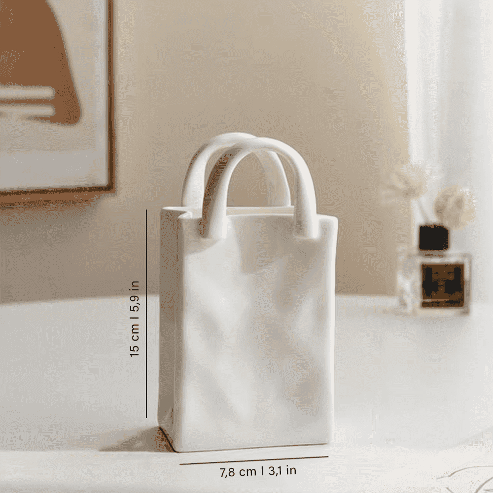 Vase Handbag-Shaped Porcelain Compact