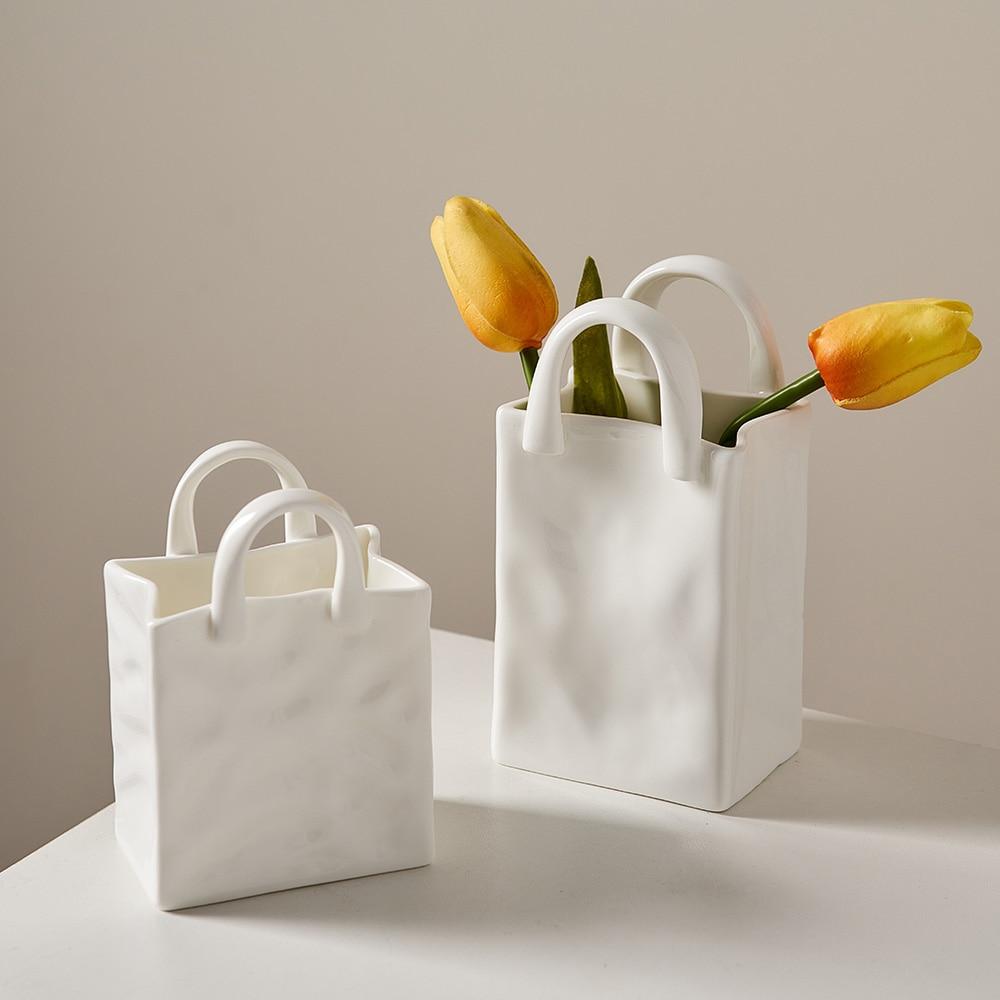 Vase Handbag-Shaped Porcelain Compact