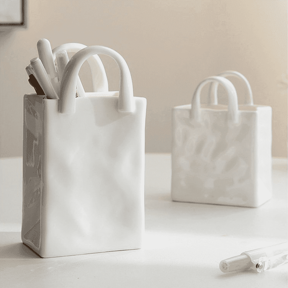 Vase Handbag-Shaped Porcelain Compact