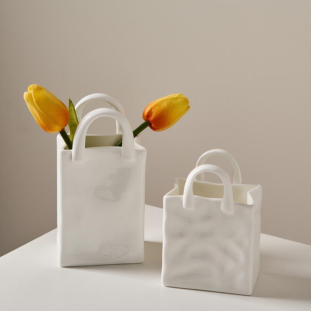 Vase Handbag-Shaped Porcelain Compact