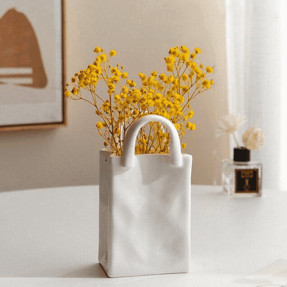 Vase Handbag-Shaped Porcelain Compact