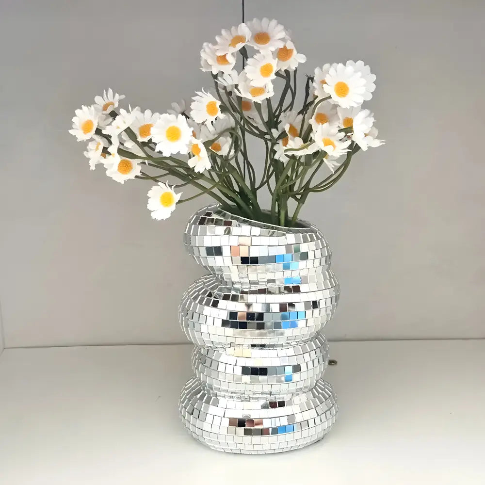 Vase Spiral Mirror Tiles Space-Saving