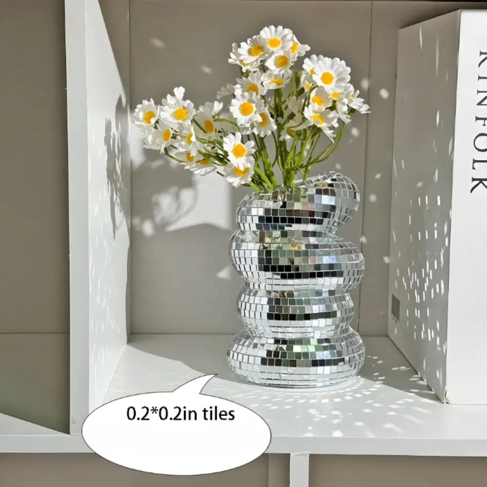 Vase Spiral Mirror Tiles Space-Saving