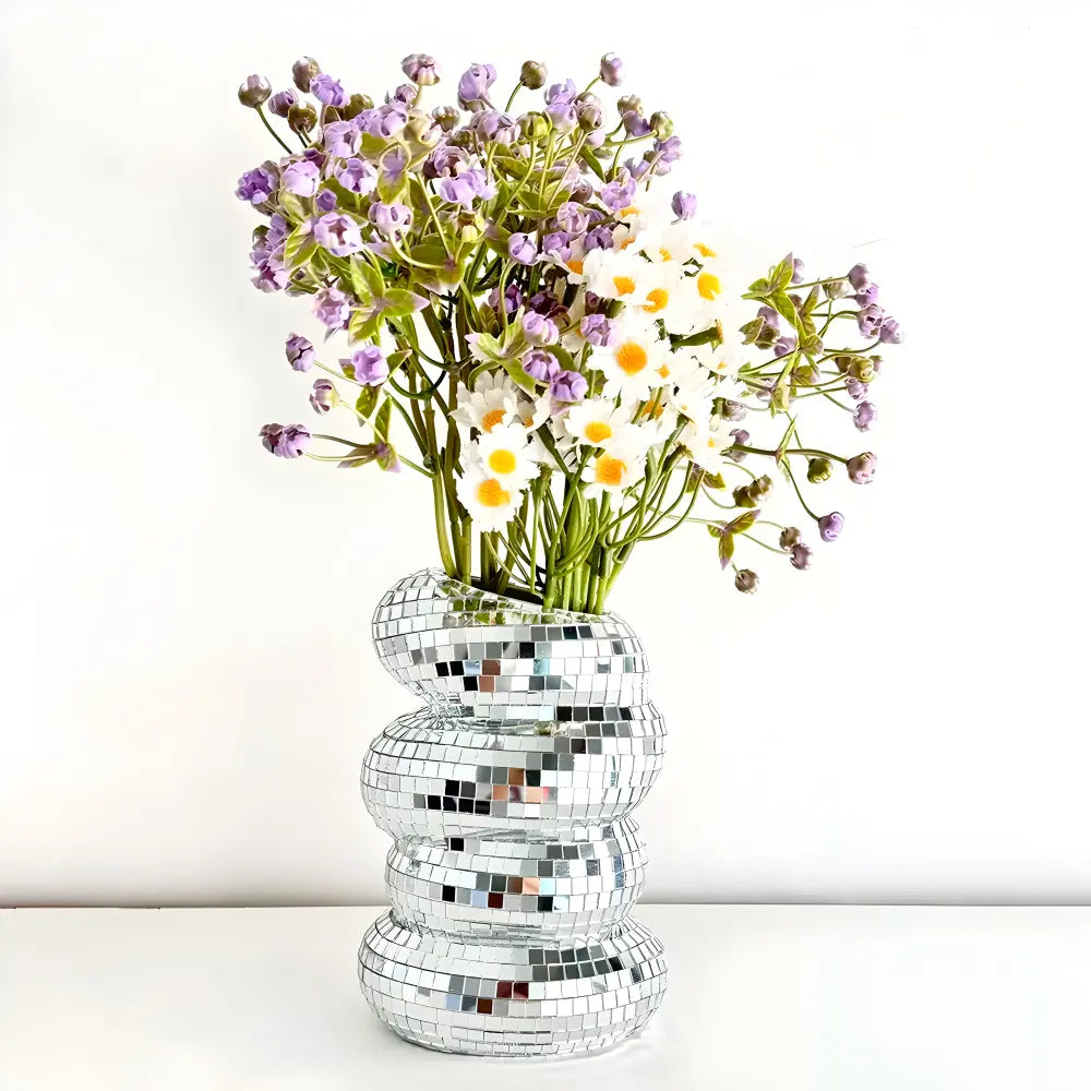 Vase Spiral Mirror Tiles Space-Saving