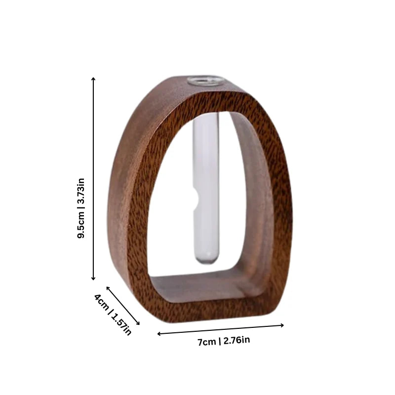 Vase Wood Frame Glass Test Tube