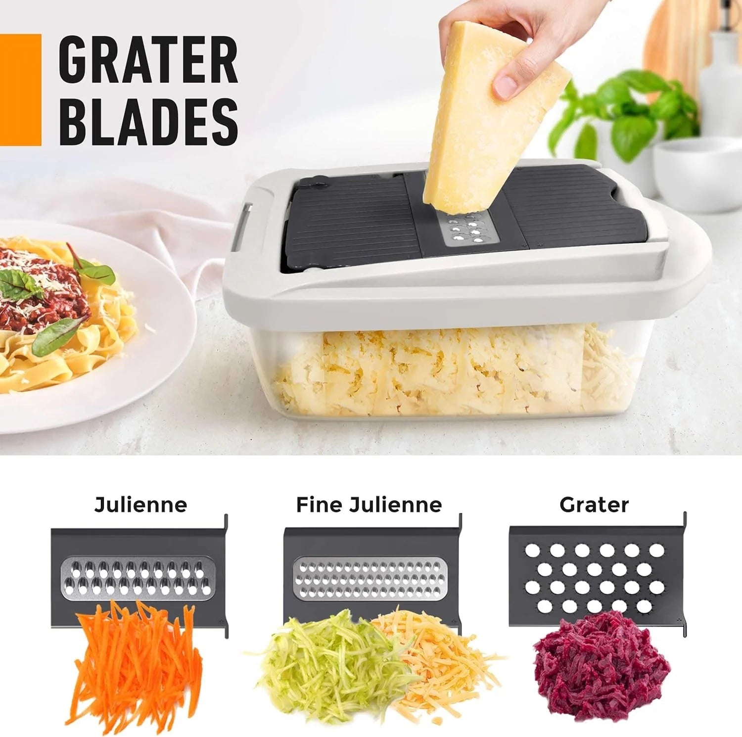 Vegetable Cutter 8 Stainless Steel Blades & Integrated Container