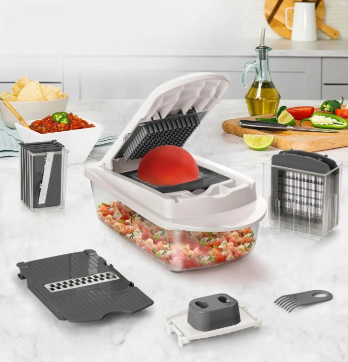Vegetable Slicer 8 Blades Stainless Steel Collection Box