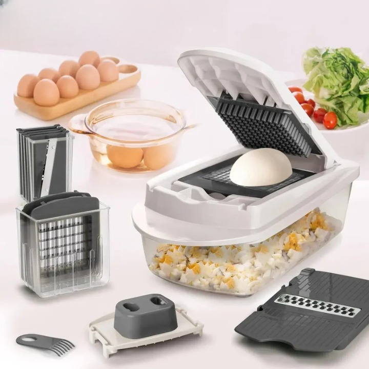 Vegetable Slicer 8 Blades Stainless Steel Collection Box