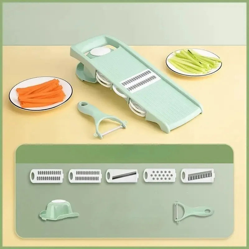 Vegetable Slicer Multifunction Stainless Steel Blades Ergonomic Grip