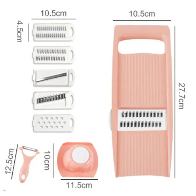Vegetable Slicer Multifunction Stainless Steel Blades Ergonomic Grip