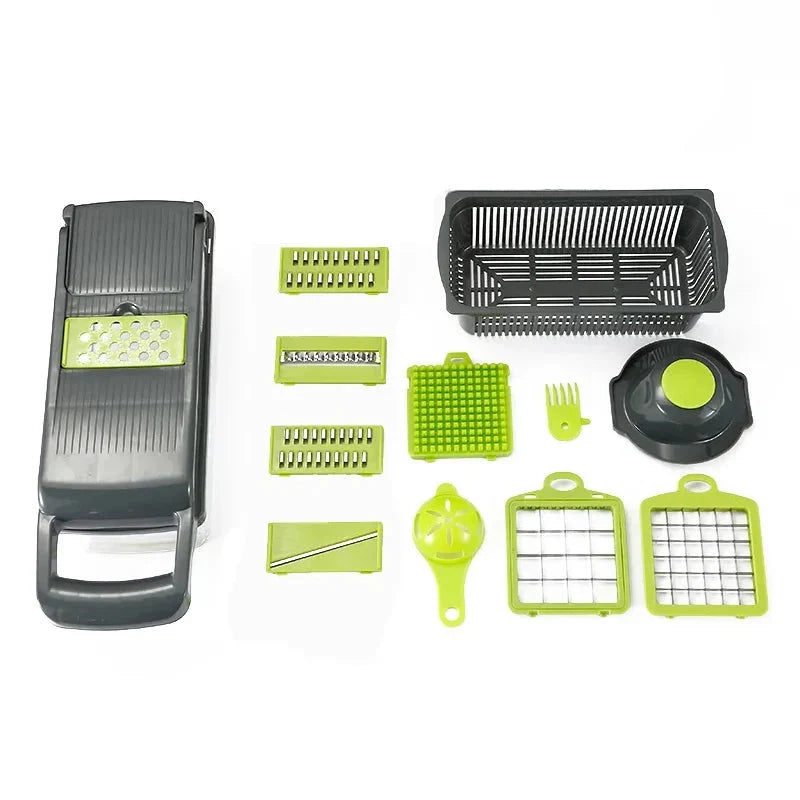 Vegetable Slicer Set Stainless Steel Blades & Catch Container