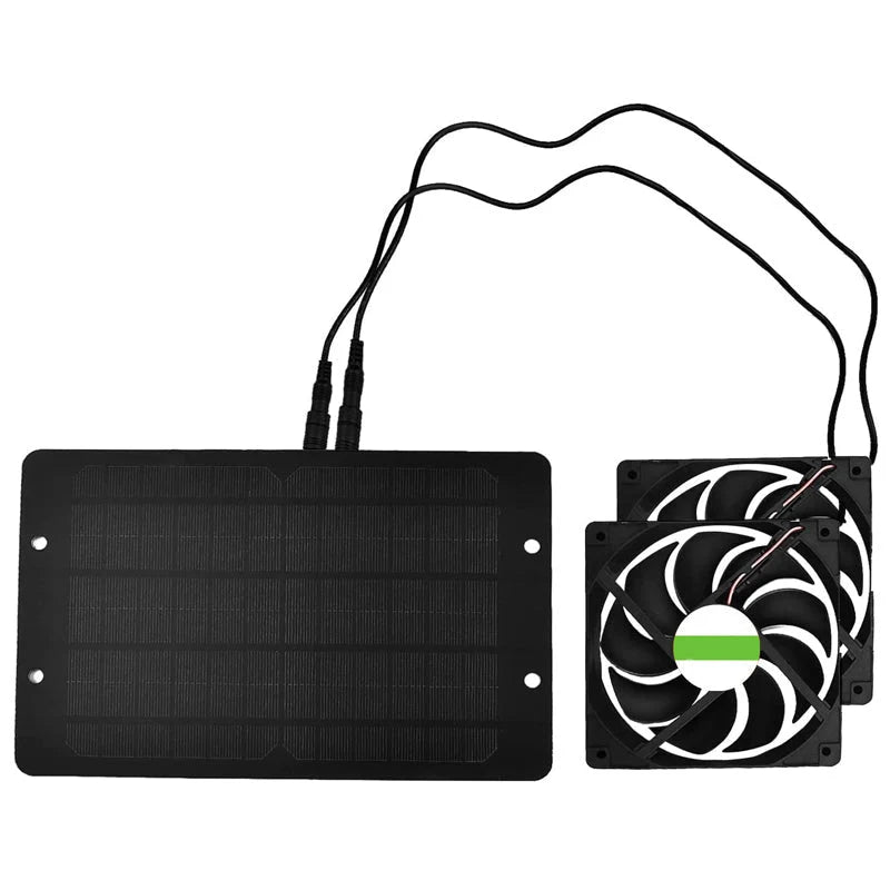 Ventilation Fan Set Solar-Powered Weatherproof Dual Fans