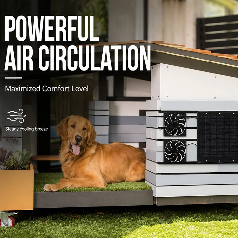 Ventilation Fan Set Solar-Powered Weatherproof Dual Fans
