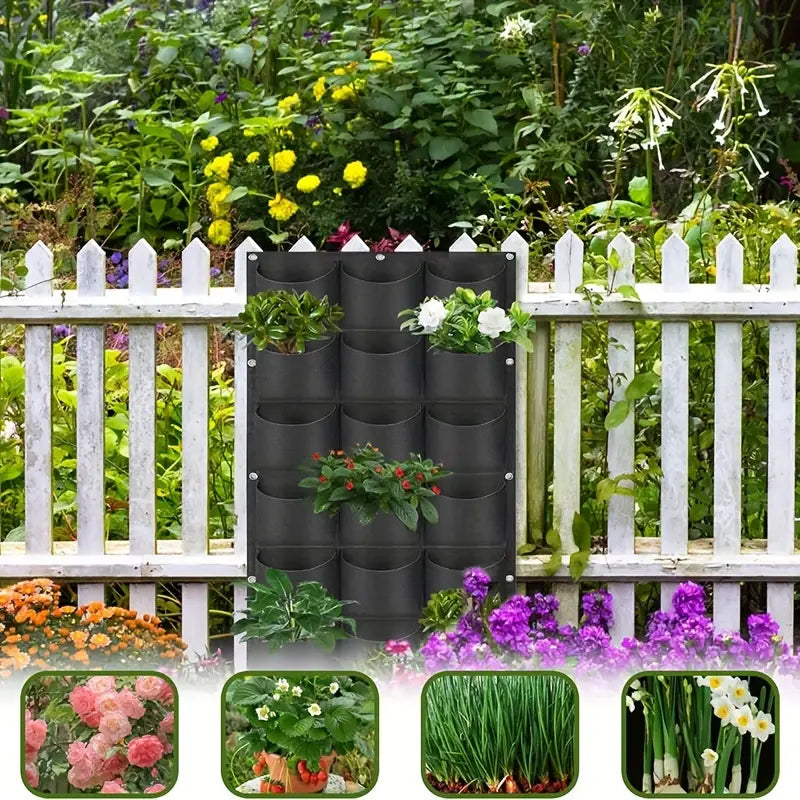 Vertical Felt Wall Planter 18 Pockets Indoor & Outdoor