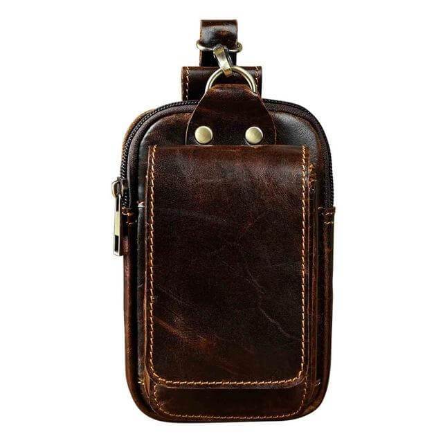 Waist Bag Full-Grain Leather Zipper & Magnetic Closure