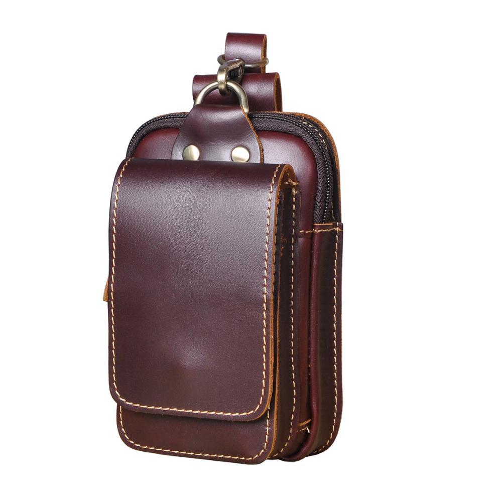 Waist Bag Full-Grain Leather Zipper & Magnetic Closure