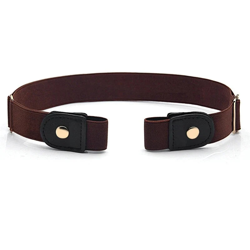 Waist Belts Buckle-Free Elastic Flat Fit Set of 2