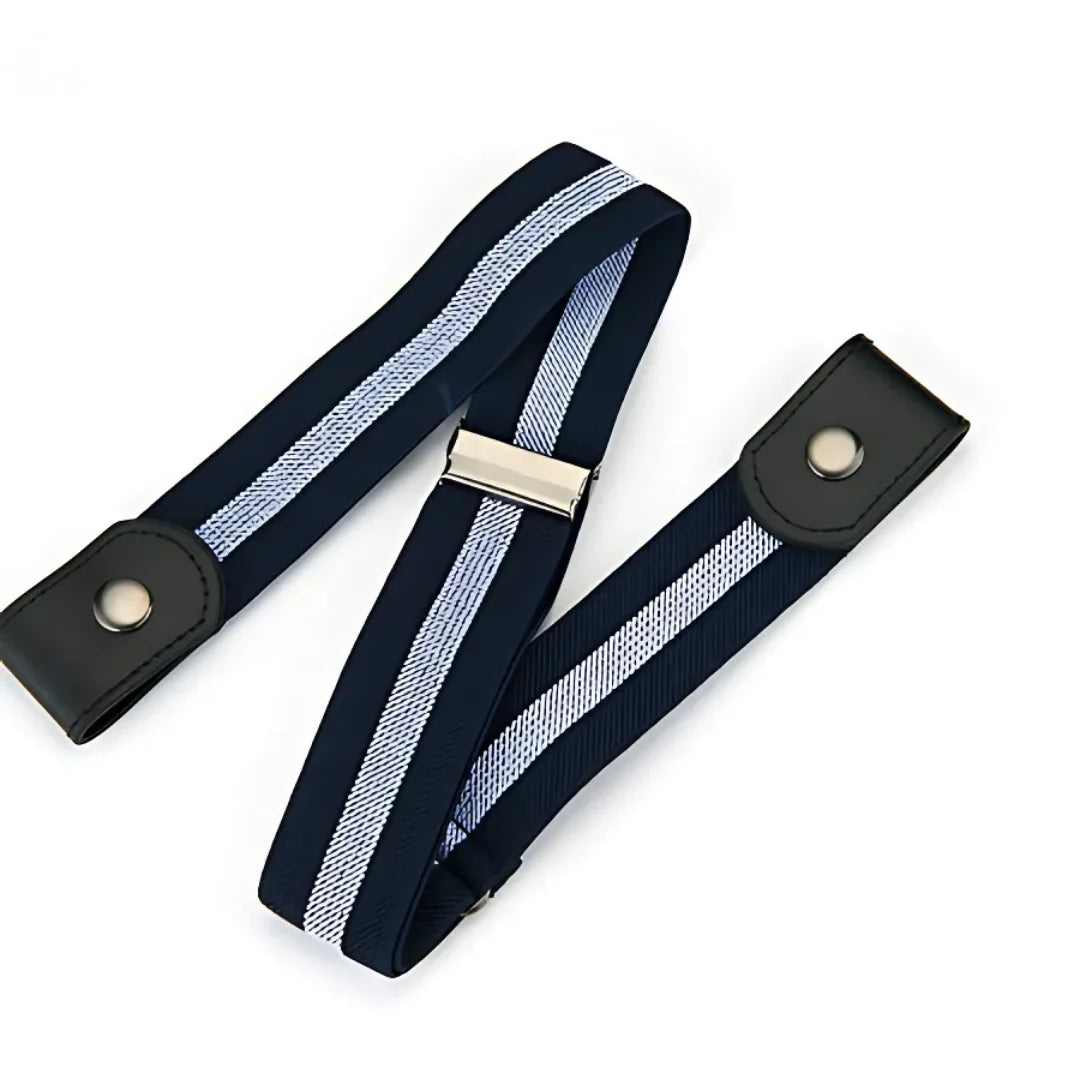 Waist Belts Buckle-Free Elastic Flat Fit Set of 2