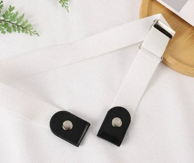 Waist Belts Buckle-Free Elastic Flat Fit Set of 2
