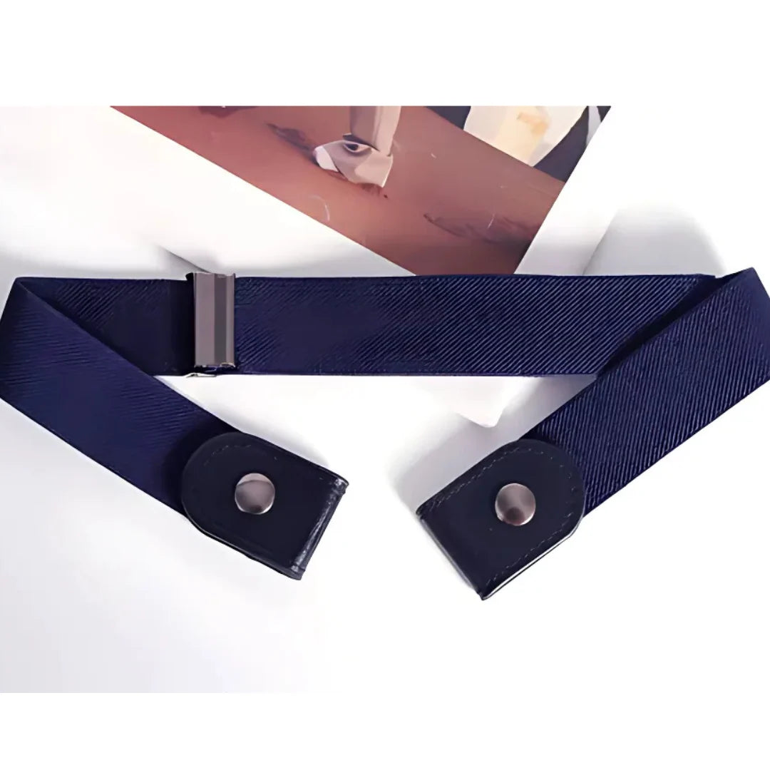 Waist Belts Buckle-Free Elastic Flat Fit Set of 2
