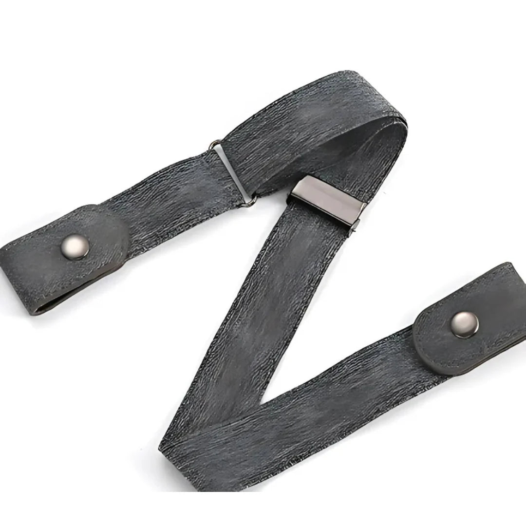 Waist Belts Buckle-Free Elastic Flat Fit Set of 2