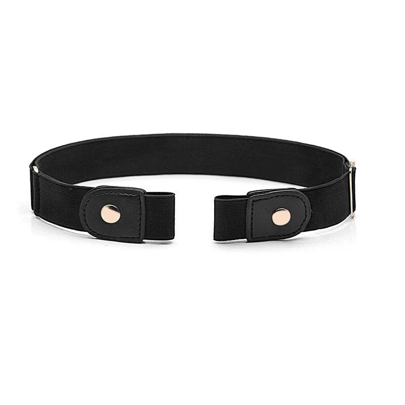 Waist Belts Buckle-Free Elastic Flat Fit Set of 2