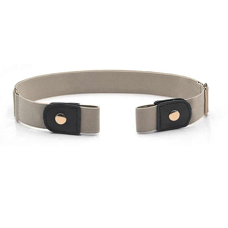 Waist Belts Buckle-Free Elastic Flat Fit Set of 2